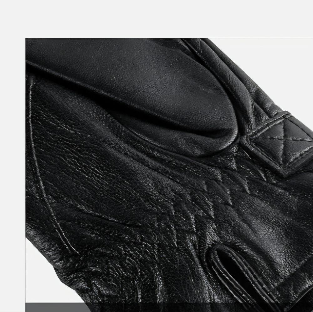 Men's Black Leather Driving Gloves Genuine Sheepskin Lined, Touchscreen Sz Large - Picture 8 of 8